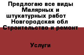 Предлогаю все виды Малярных и штукатурных работ.. - Новгородская обл. Строительство и ремонт » Услуги   . Новгородская обл.